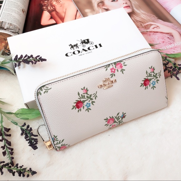 Coach Handbags - Coach floral print zip around wallet